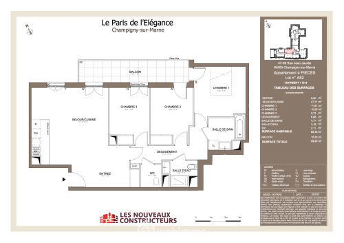 Appartement 83.12 m² CHAMPIGNY SUR MARNE 94500